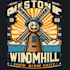 design high quality windmill mascot logo with t shirt design