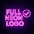 create a modern neon text logo with glow effect