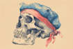 do vintage skull edgy illustration