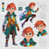 do 2d character design, 2d game character, concept