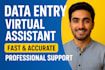 be your reliable data entry virtual assistant