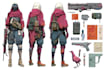 create realistic scifi, cyberpunk characters art