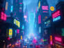 draw cyberpunk futuristic city