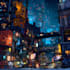 do cyberpunk futuristic city art