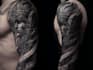 create sleeve tattoo design in geometric style