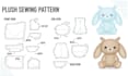 design custom plushie sewing pattern production ready stuffed animal blueprint