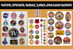 design badge, circular round logo, patch and sticker