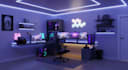 design 3d gaming room, isometric room, studio room with rendering
