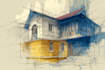do architecture sketches in high quality