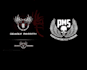 create a tactical, military style logo with guns, shields