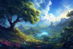 do fantasy background and landscape