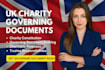do charity registration, charity governing document, charity trustee documents