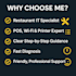 diagnose and fix restaurant pos, printer and network issues