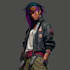 illustrate you as a cyberpunk style character