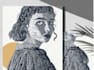 draw a portrait drawing in linocut illustration