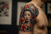 create a japanese style tattoo art