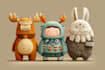 make cute animals illustration and cartoon character