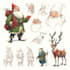 illustrate christmas card,christmas character