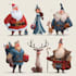 freehand style christmas character