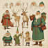 illustrate christmas card, christmas character