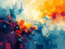 create modern abstract digital art paintings