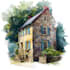 hand paint a watercolor house portrait