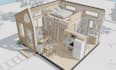 design a 3d tiny house plan, tiny home model, cabin and small house layout