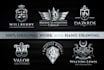 do modern luxury or heraldic logo design with hand drawing