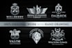 do modern luxury or heraldic logo design with hand drawing