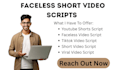 create faceless short video scripts with viral hooks for tiktok youtube shorts