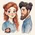 paint watercolor couple portrait