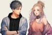 draw a couple illustration in anime style