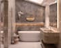 refurnish 3d master bedroom, luxury design, makeup area, bathroom rendering