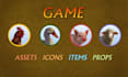 create wonderful 2d game assets, props, items, objects