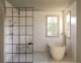 modern bathroom interior design and 3d rendering