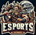 do vintage axe barbarian warrior esport logo with creative concepts