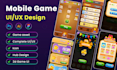 create modern UI UX design for 2d and 3d games, mobile and PC game interfaces