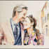 create a watercolor family portrait