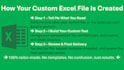 create custom excel files with smart formulas, filters and automation