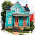 do an watercolor house portrait
