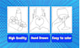 draw custom hand drawn bold and easy coloring book pages
