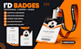 do a professional id badge id card name card and lanyard
