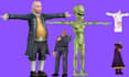 retro low poly y2k psx, ps1, n64, for 3d character 3d vtuber rig and animate