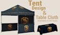design premium canopy tents, roll up banner, tablecloth and event branding