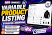 upload simple and variable products to woocommerce