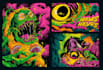 draw stoner rock, doom, metal, psychedelic art style