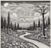 engraving linocut style digital drawing art