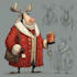 freehand style christmas character