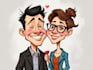 caricature couple funny digital painting