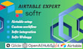 build advanced airtable automations, make com workflows and n8n integrations